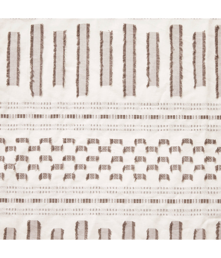 Rhea Cotton Jacquard Shower Curtain Ivory/Charcoal