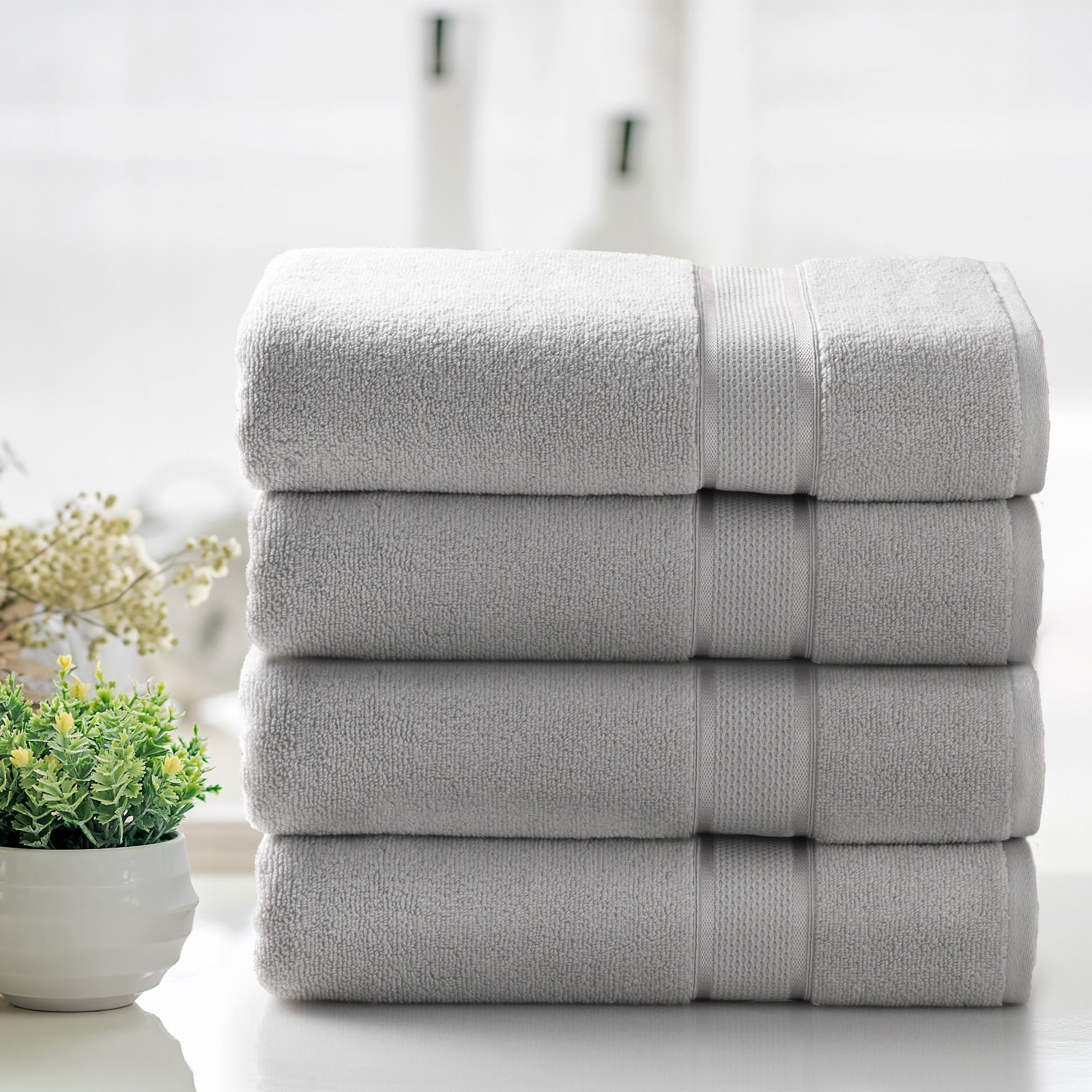  Kathy Ireland Home Kathy Ireland 2 Piece Zero Twist Cotton Plush Bath Sheet Set - White - Bonton