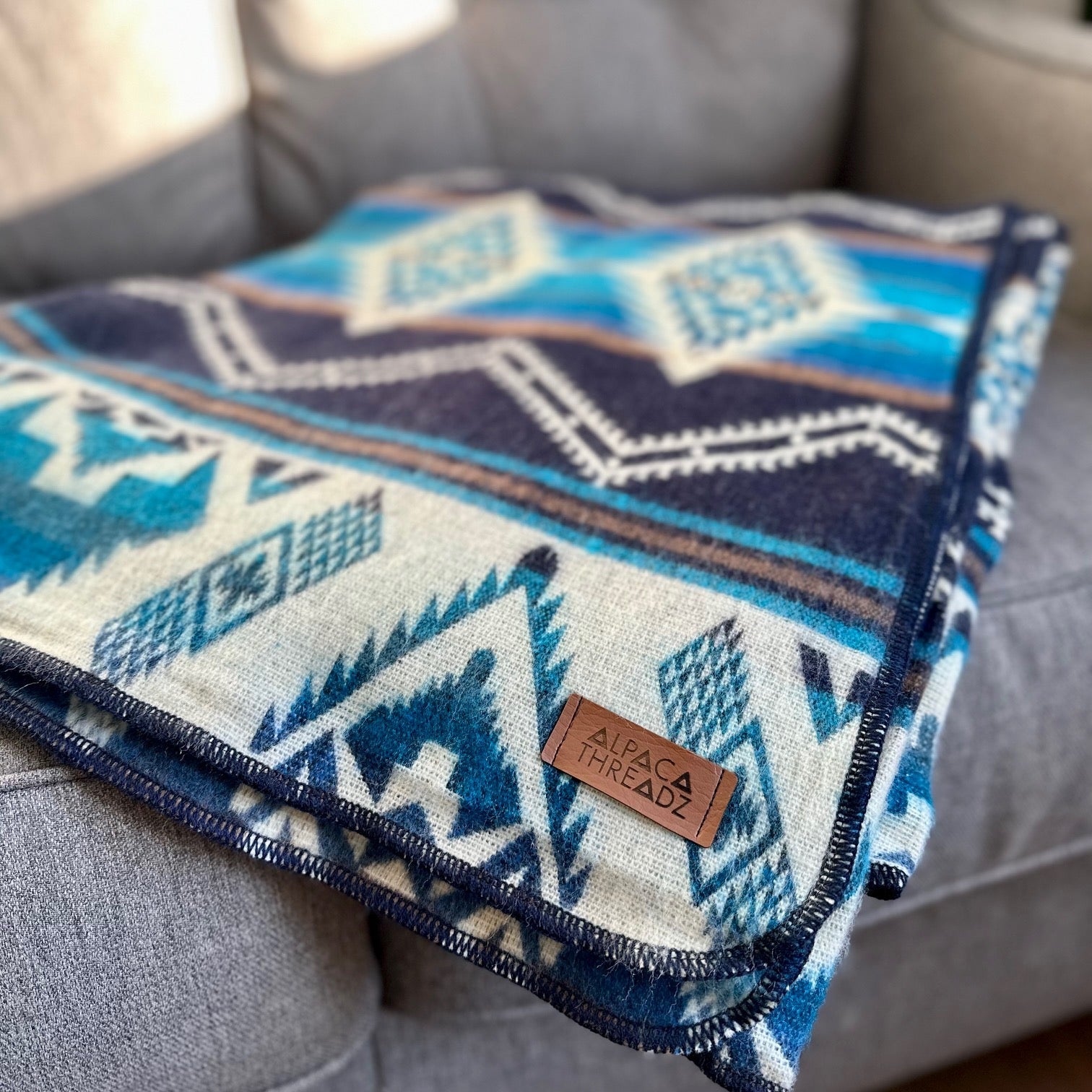  Alpaca Threadz Andean Alpaca Wool Blanket - Cobalt Blue by Alpaca Threadz - Default Title - Bonton