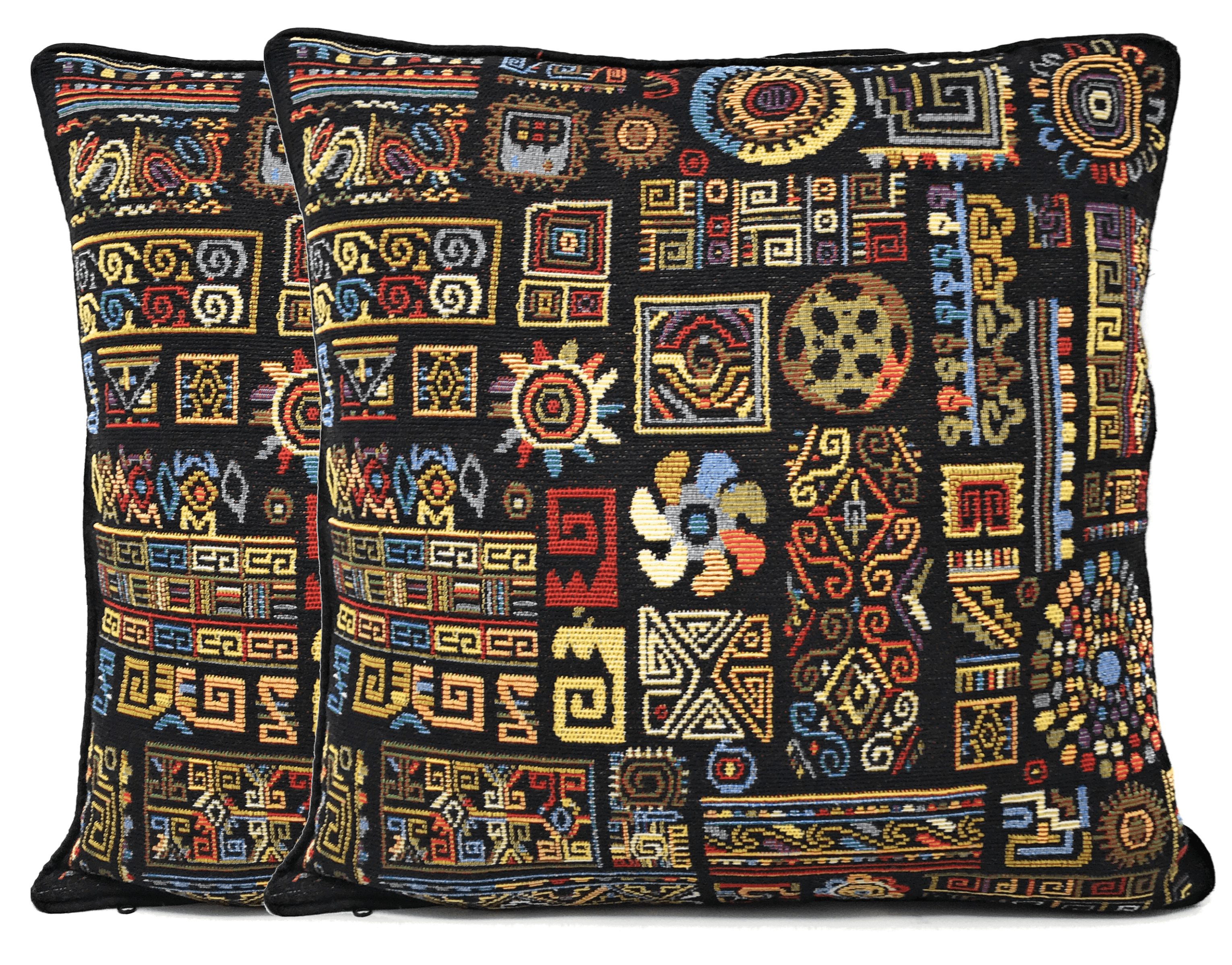  DaDa Bedding Collection DaDa Bedding Ethnic Ornaments Geometric Black Tapestry Throw Pillow Covers 16