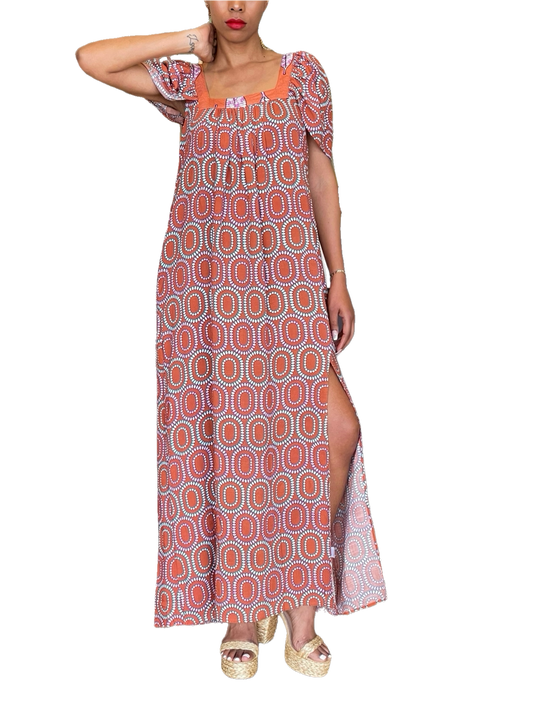 POPPI Tulip Sleeve Flowy Maxi Dress