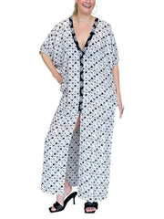 KAI Dolman Short Sleeve Button Down Maxi Dress