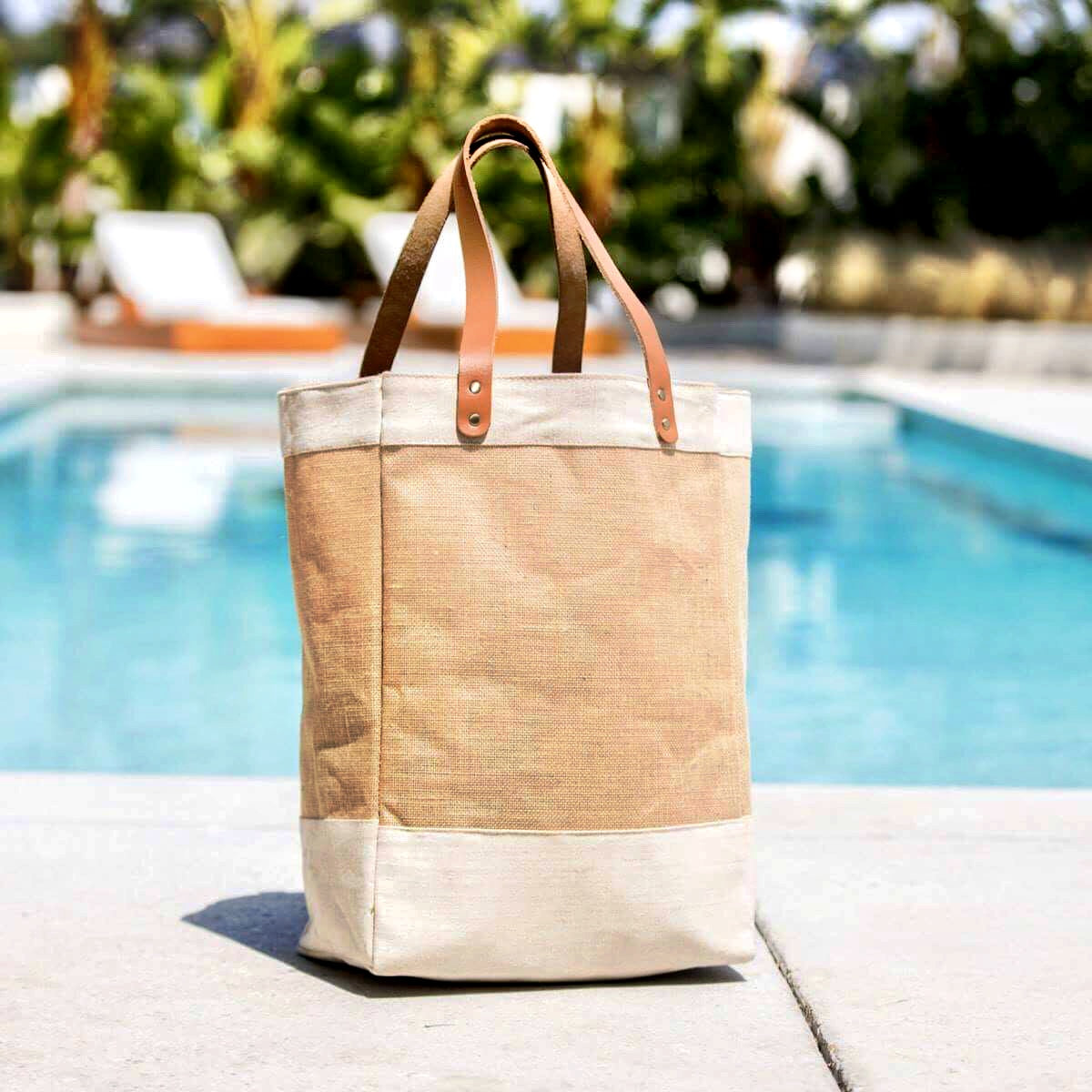  Caravan Burlap Natural Market Tote - Default Title - Bonton