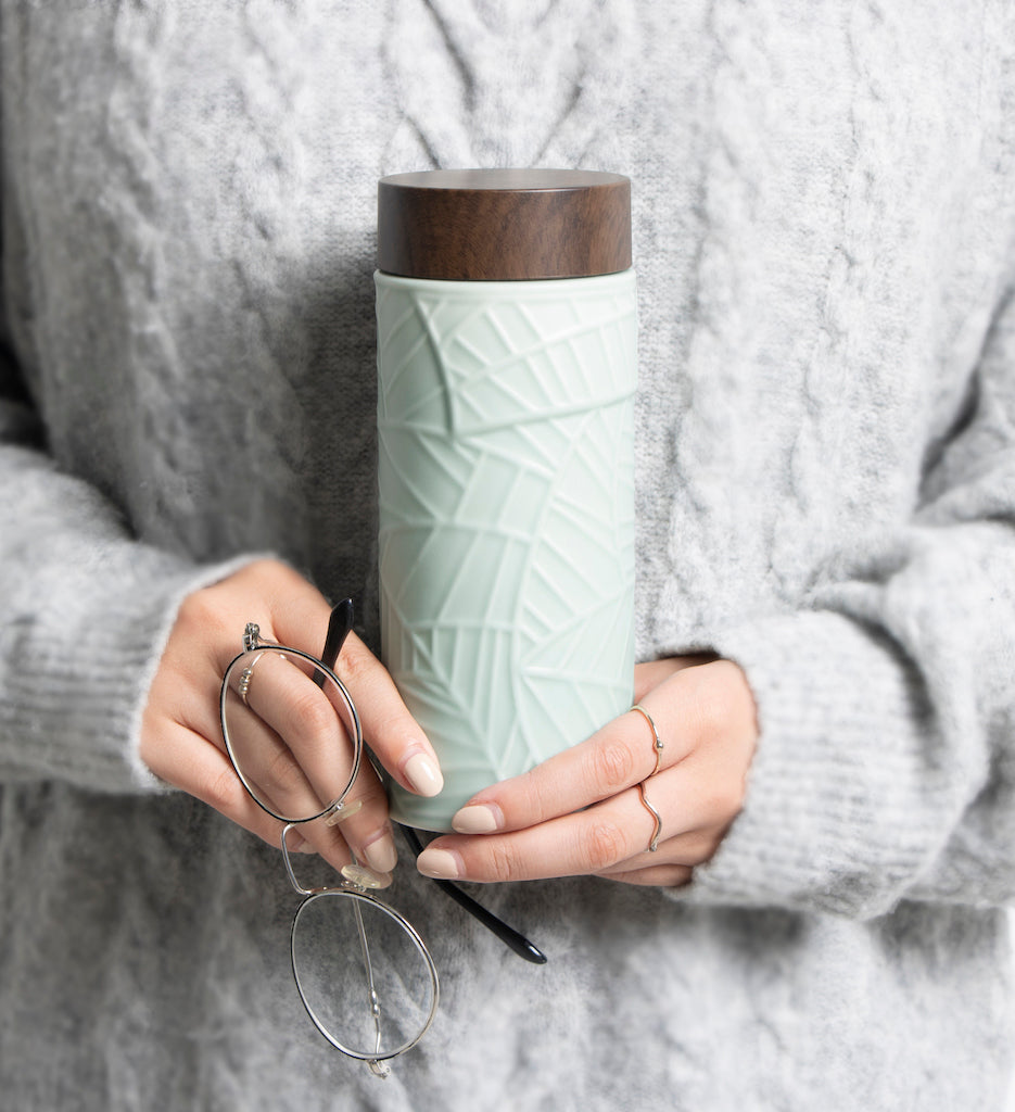  Acera Jade Leaves Tea Tumbler - Default Title - Bonton