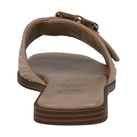 Women's Indie Tan Woven Buckle Flat Sandals