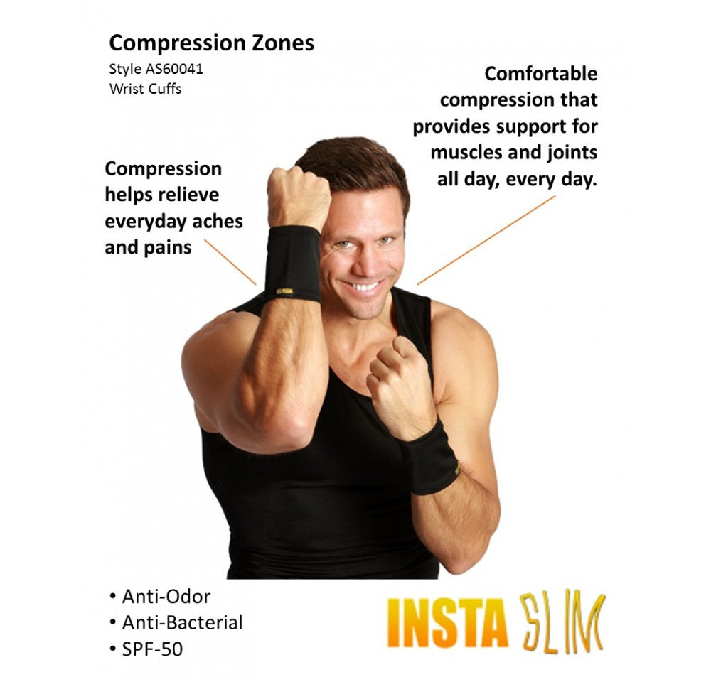  InstantFigure Insta Slim Unisex High Compression Wrist Cuffs AS60041 - Black - Bonton