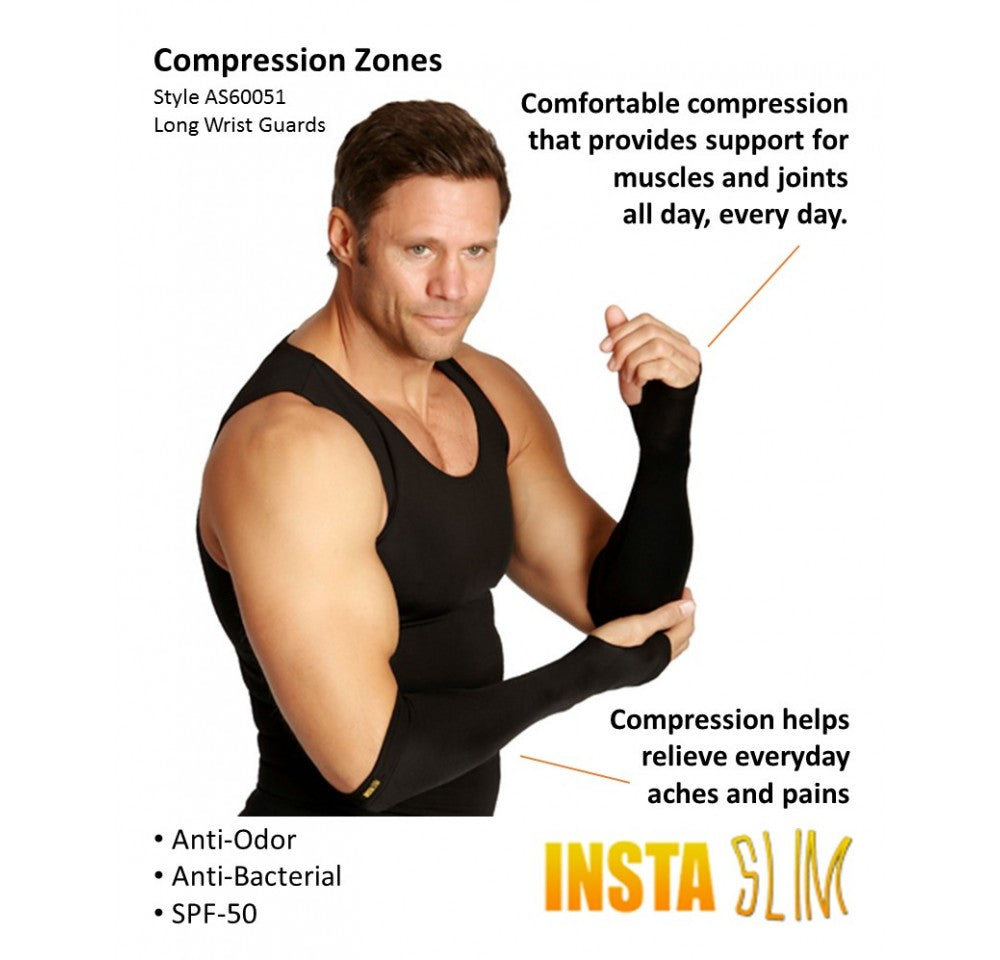 InstantFigure Insta Slim Unisex High Compression Long Wrist Guards AS60051 - Black - Bonton