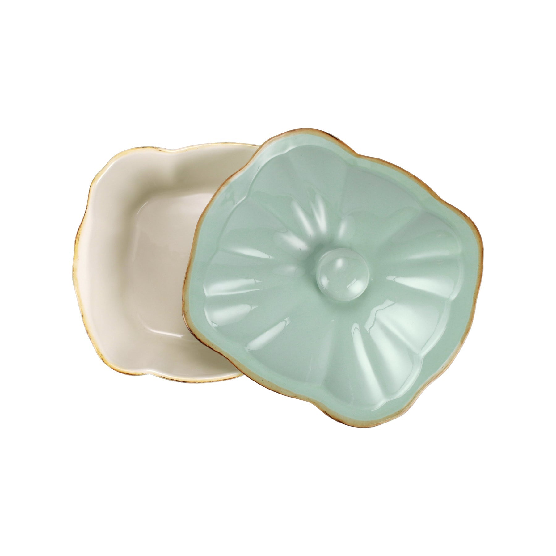  Vietri Italian Bakers Square Covered Casserole Dish - Aqua - Bonton