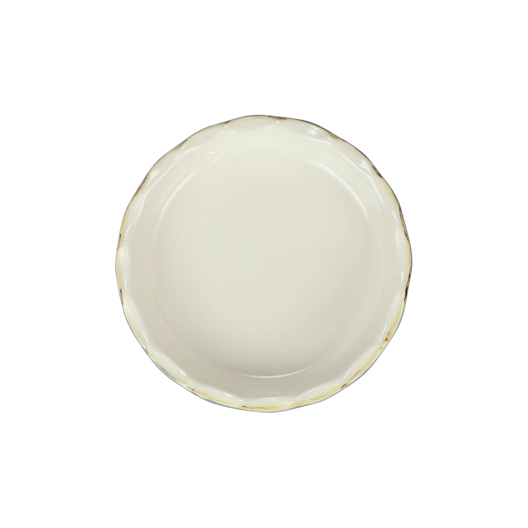  Vietri Italian Bakers Pie Dish - White - Bonton