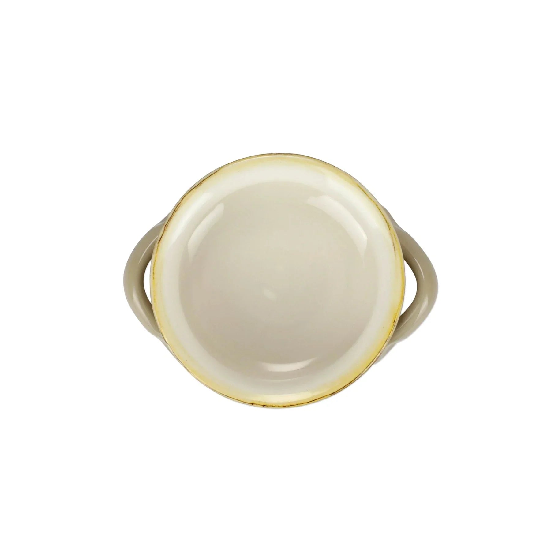  Vietri Italian Bakers Small Handled Round Baker - Cappucino - Bonton