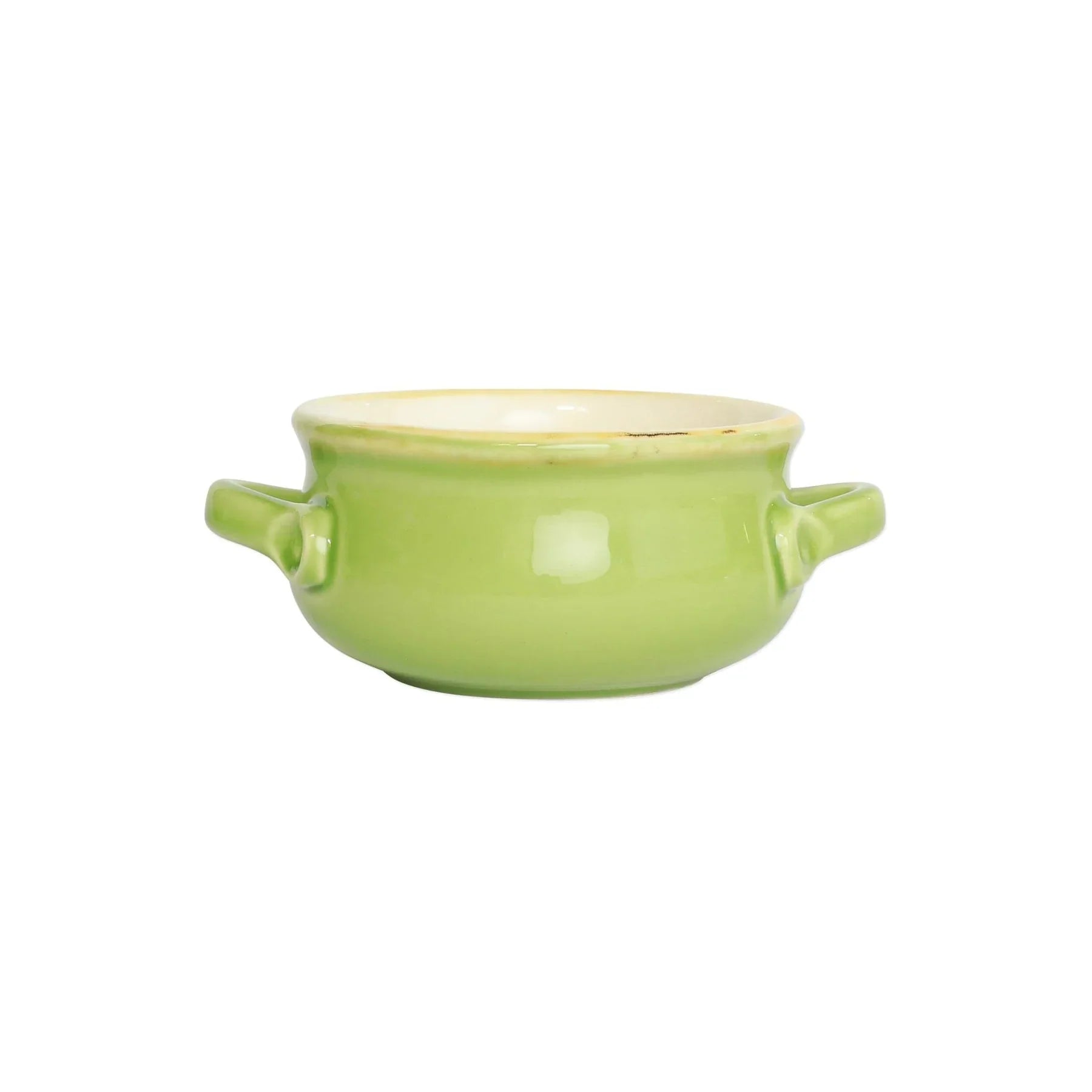  Vietri Italian Bakers Small Handled Round Baker - Green - Bonton