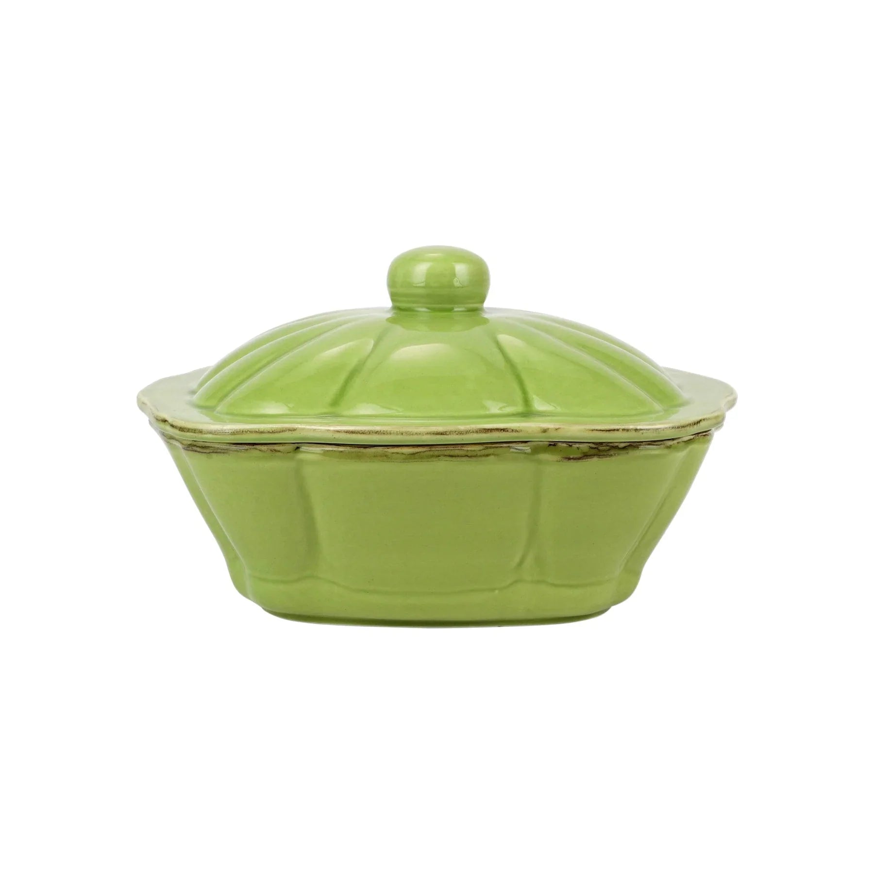  Vietri Italian Bakers Square Covered Casserole Dish - Green - Bonton