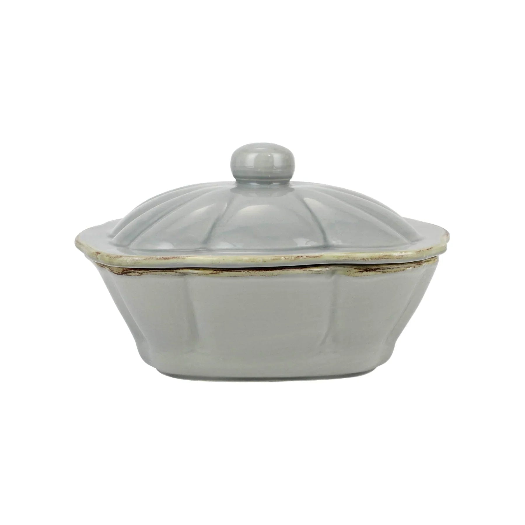  Vietri Italian Bakers Square Covered Casserole Dish - Gray - Bonton