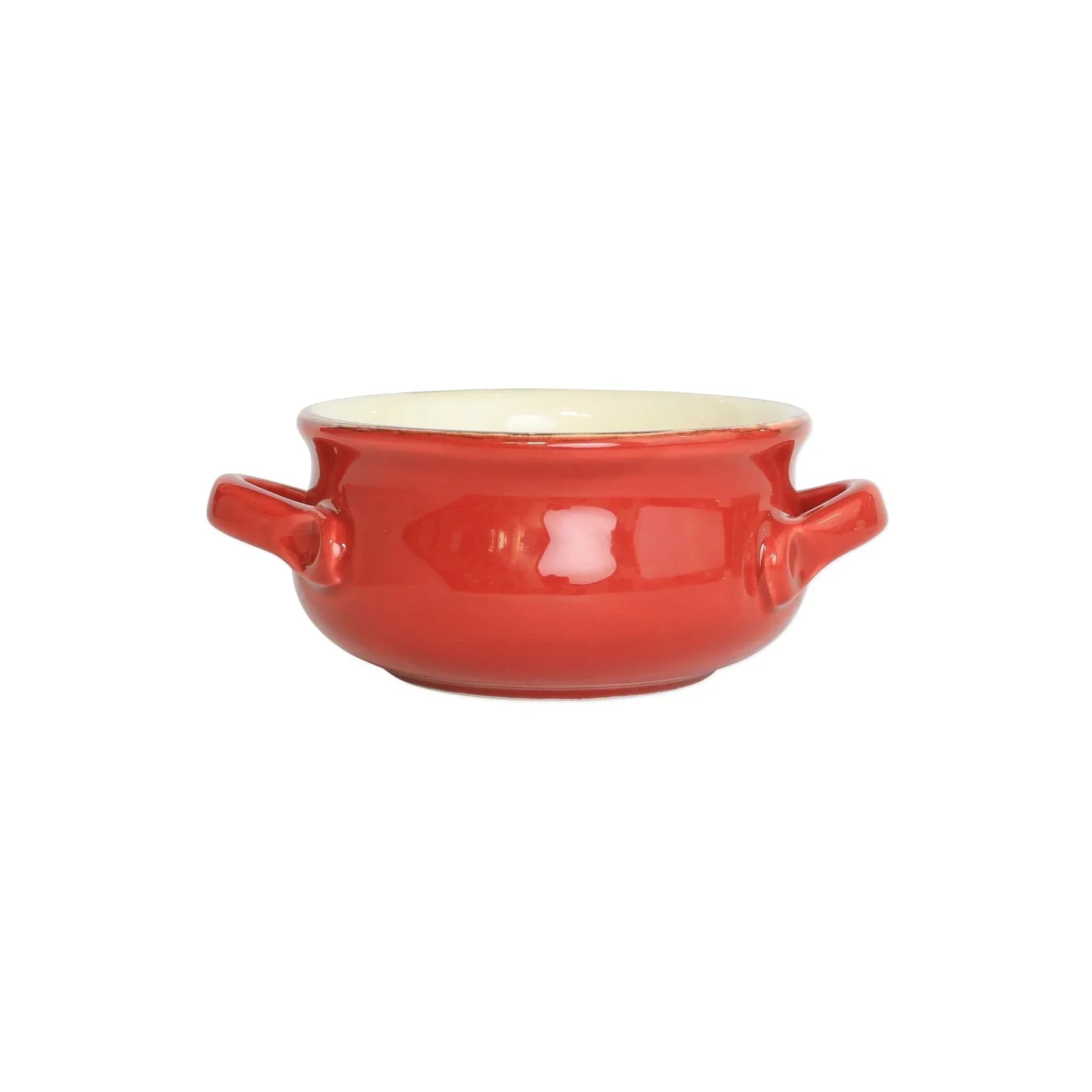  Vietri Italian Bakers Small Handled Round Baker - Red - Bonton