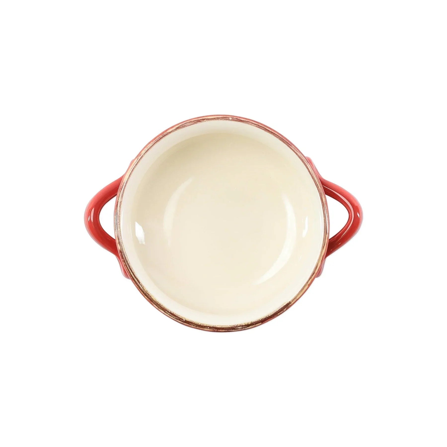  Vietri Italian Bakers Small Handled Round Baker - Red - Bonton