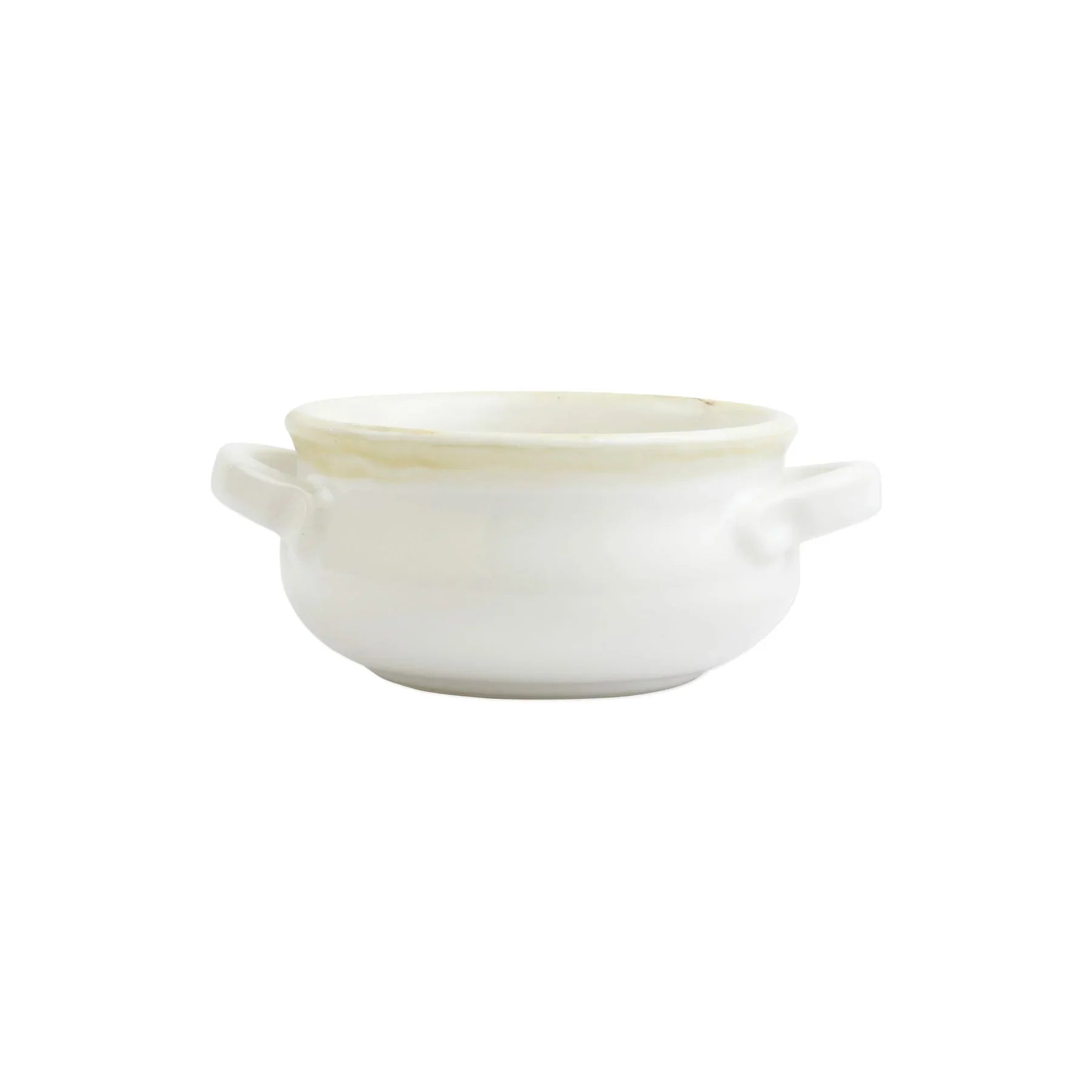  Vietri Italian Bakers Small Handled Round Baker - White - Bonton