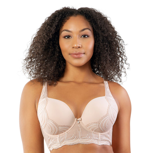 Pearl Longline Plunge Bra-Cameo Rose-32C-1