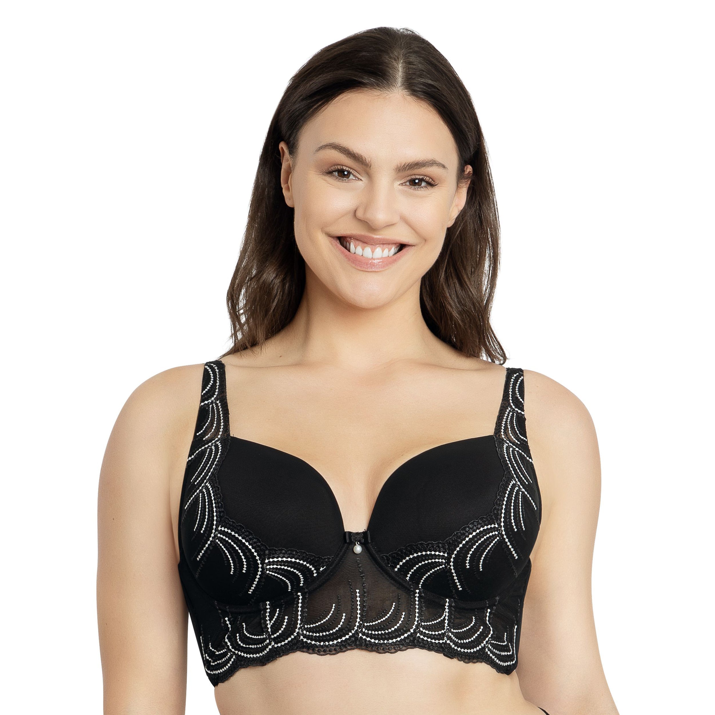  PARFAIT Pearl Longline Plunge Bra - Black - Bonton