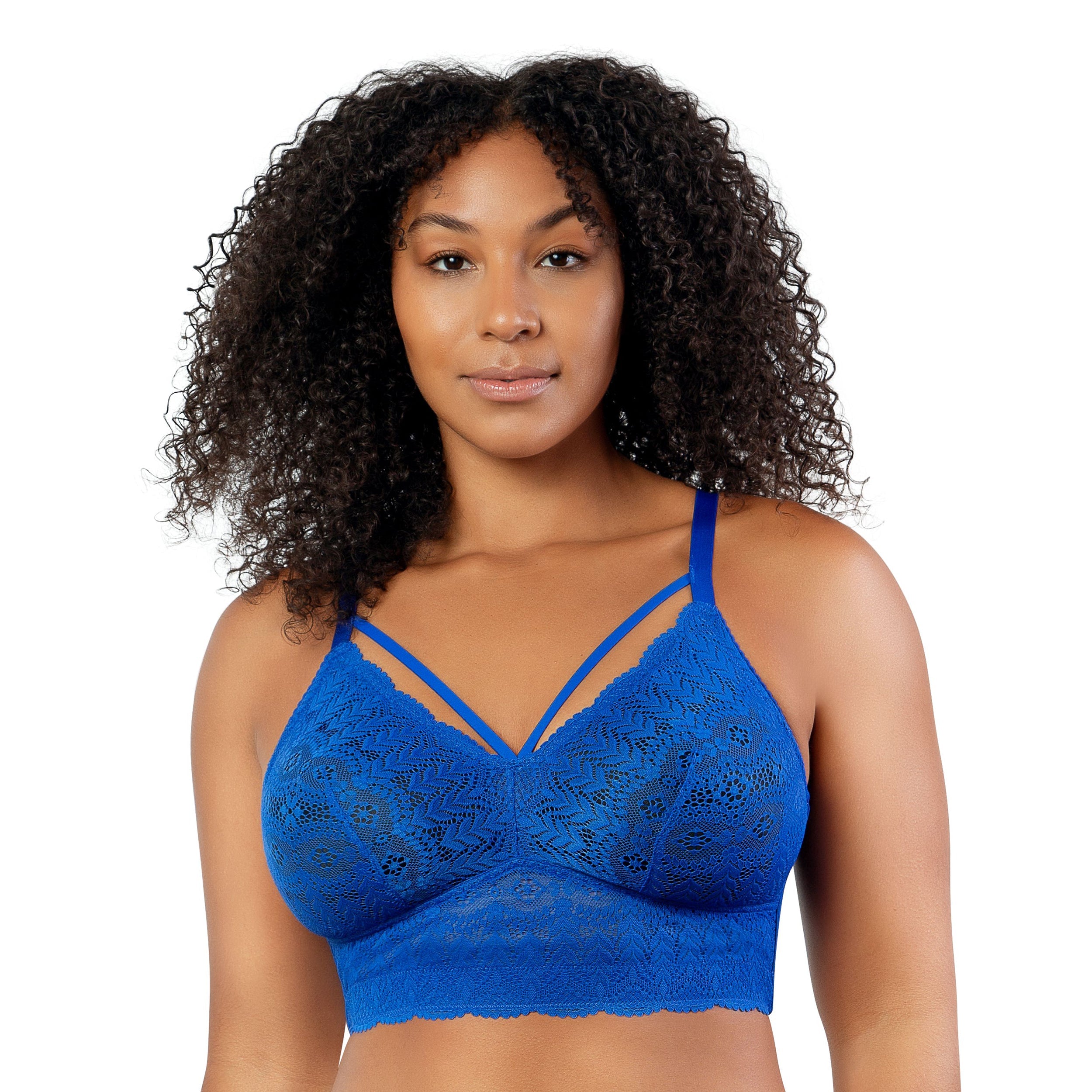  PARFAIT Mia Lace Wire-Free Padded Lace Bralette - Sapphire - Bonton