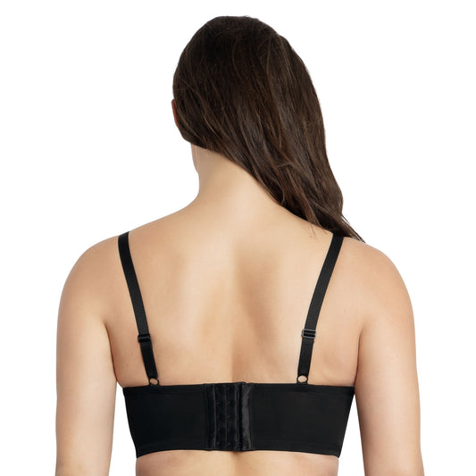 Pearl Longline Plunge Bra-Black-32D-2