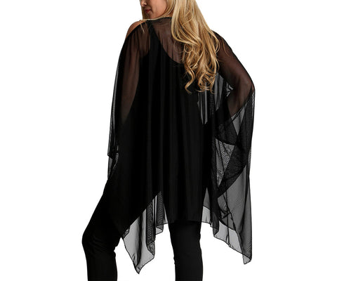 InstantFigure Sheer Mesh Coverup With Cut-Out Shoulders 33COTU