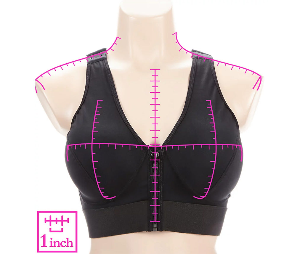  InstantFigure InstantRecoveryMD Compression Bra With Zip and Hook-N-Eye MD227 - Black - Bonton