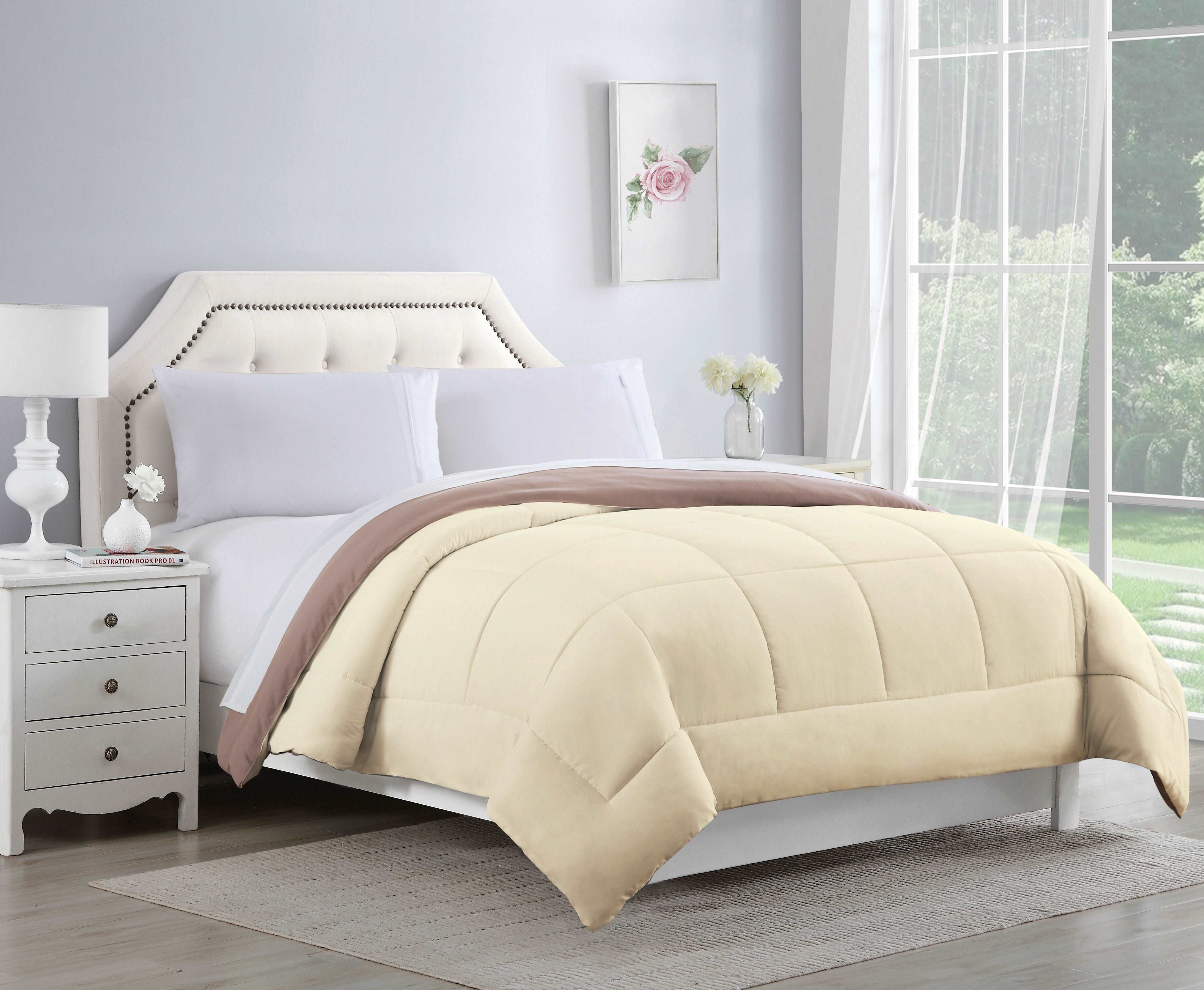  Bibb Home Bibb Home 2-Tone Down Alternative Reversible Comforters - Full/Queen - Bonton