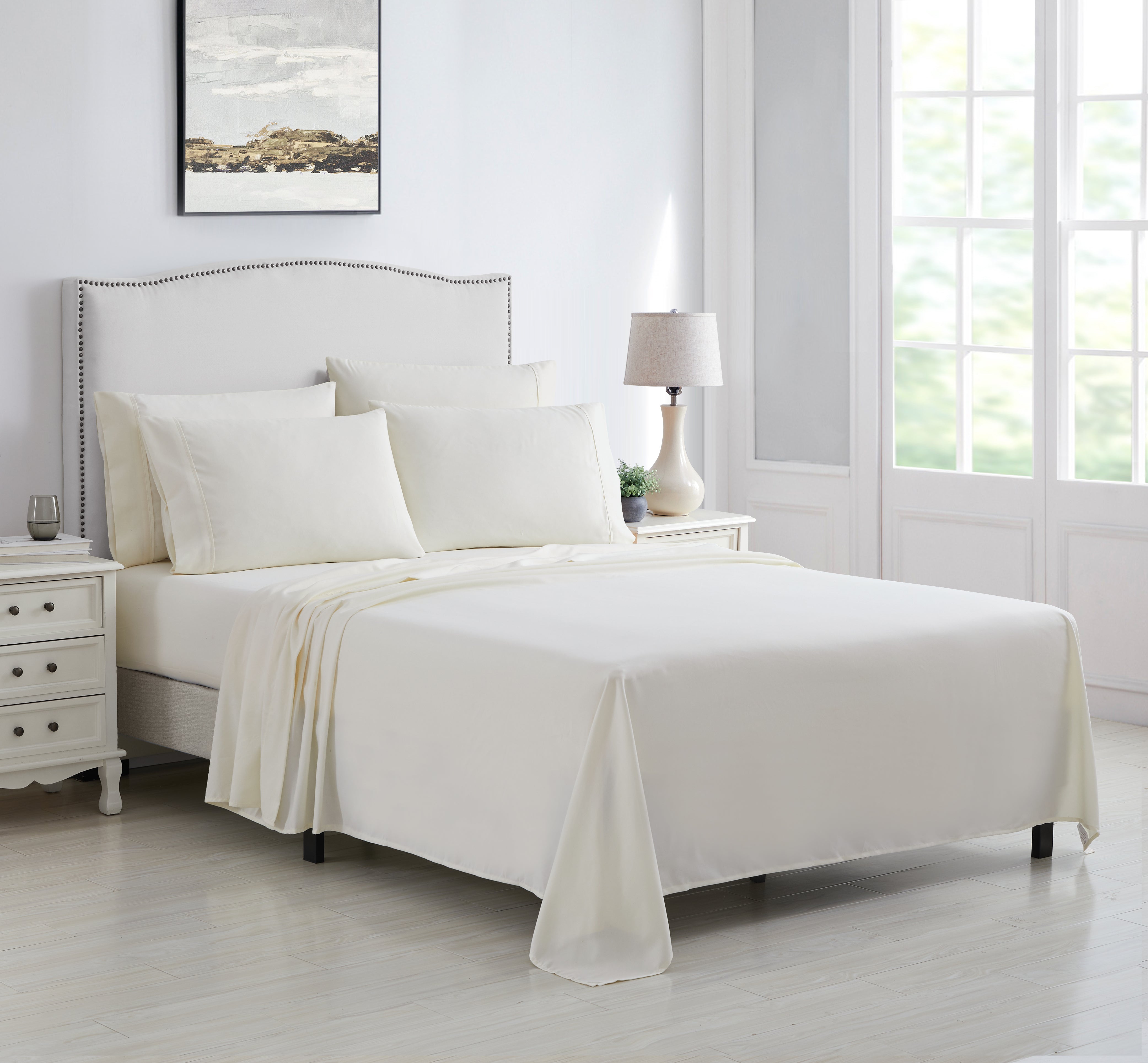  Kathy Ireland Home Kathy Ireland 6 Piece Brushed Microfiber Sheet Set - Full - Bonton