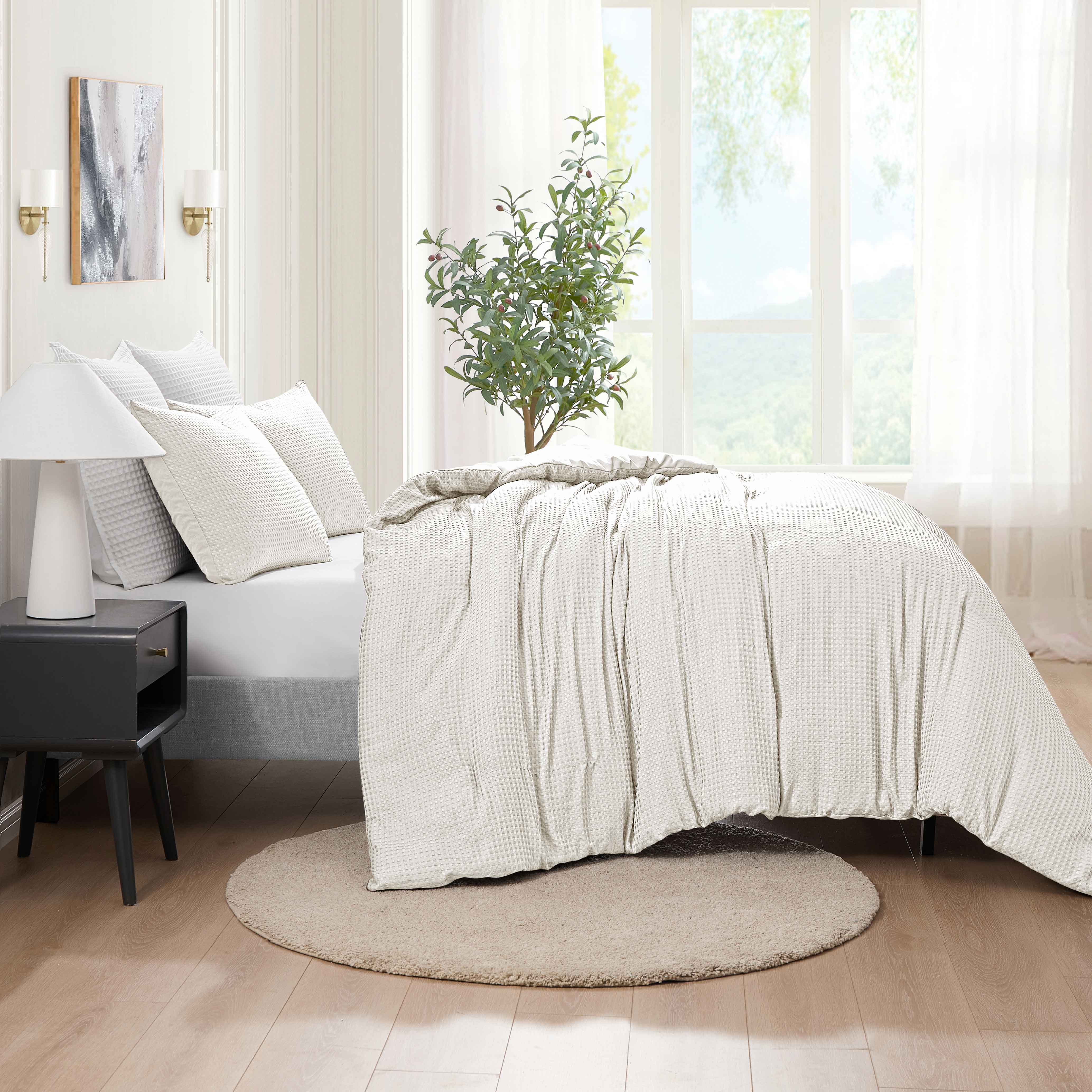  Kathy Ireland Home Kathy Ireland 3-Piece Waffle Down Alternative Comforter Set - Queen - Bonton
