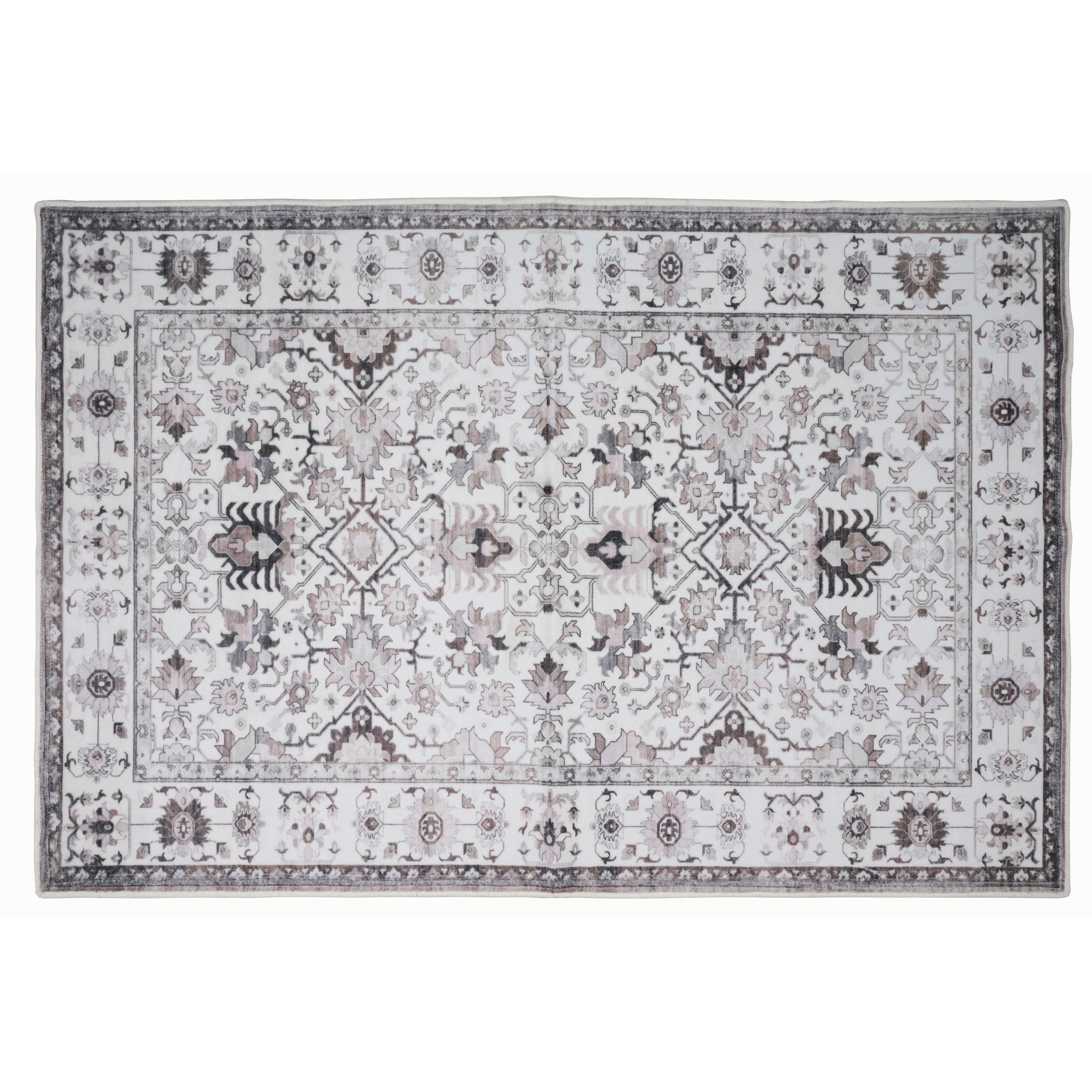  Bibb Home Bibb Home Washable Flannel Printed Accent Rug With Latex Back 1-2-Pack 20x30 - 20