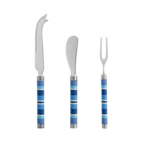 Jubilee Cheese Knife, Spreader and Fork Set - Shades of Denim