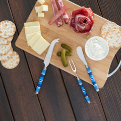 Jubilee Cheese Knife, Spreader and Fork Set - Shades of Denim
