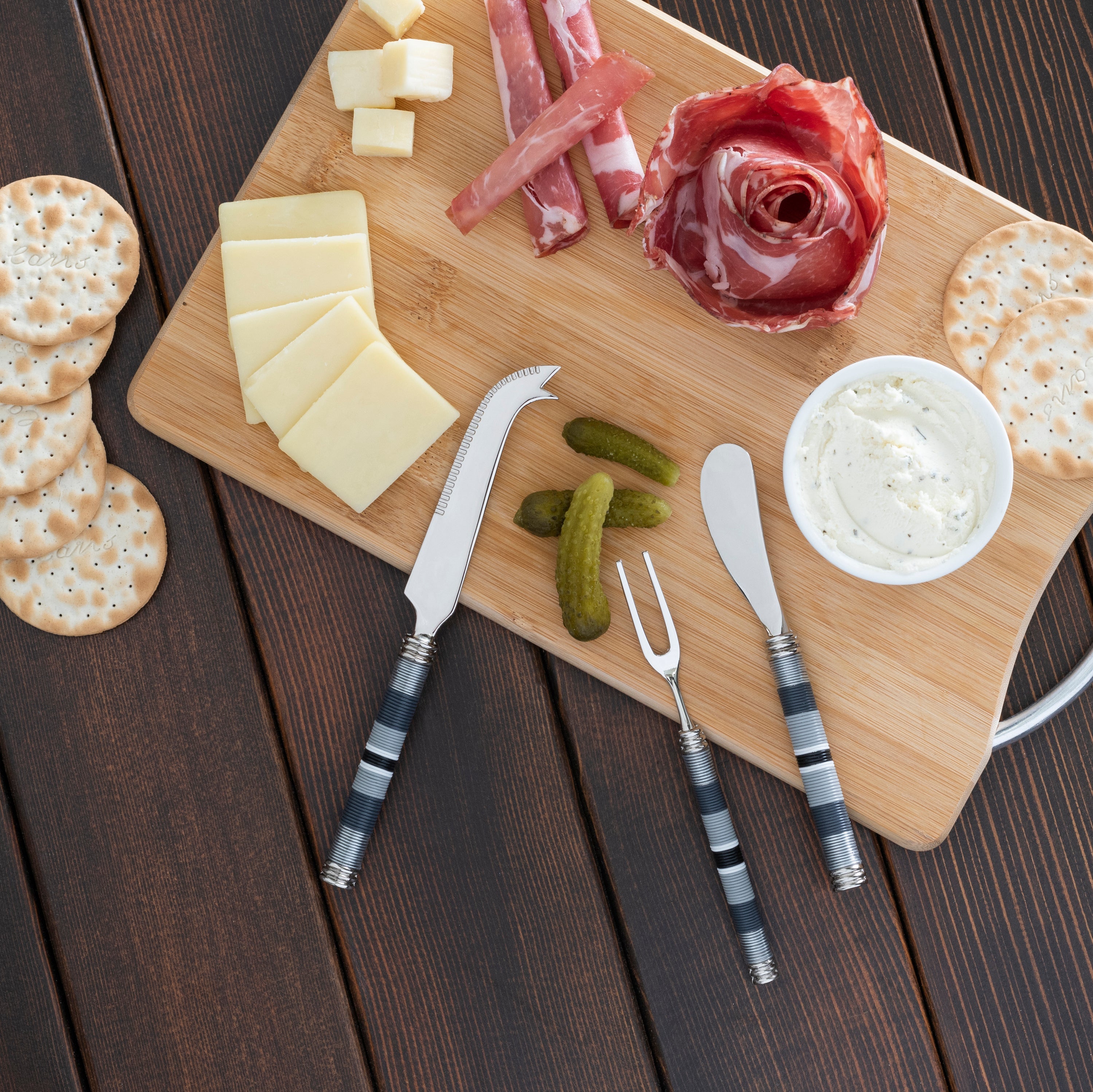  French Home Jubilee Cheese Knife, Spreader and Fork Set - Shades of Graphite - Default Title - Bonton