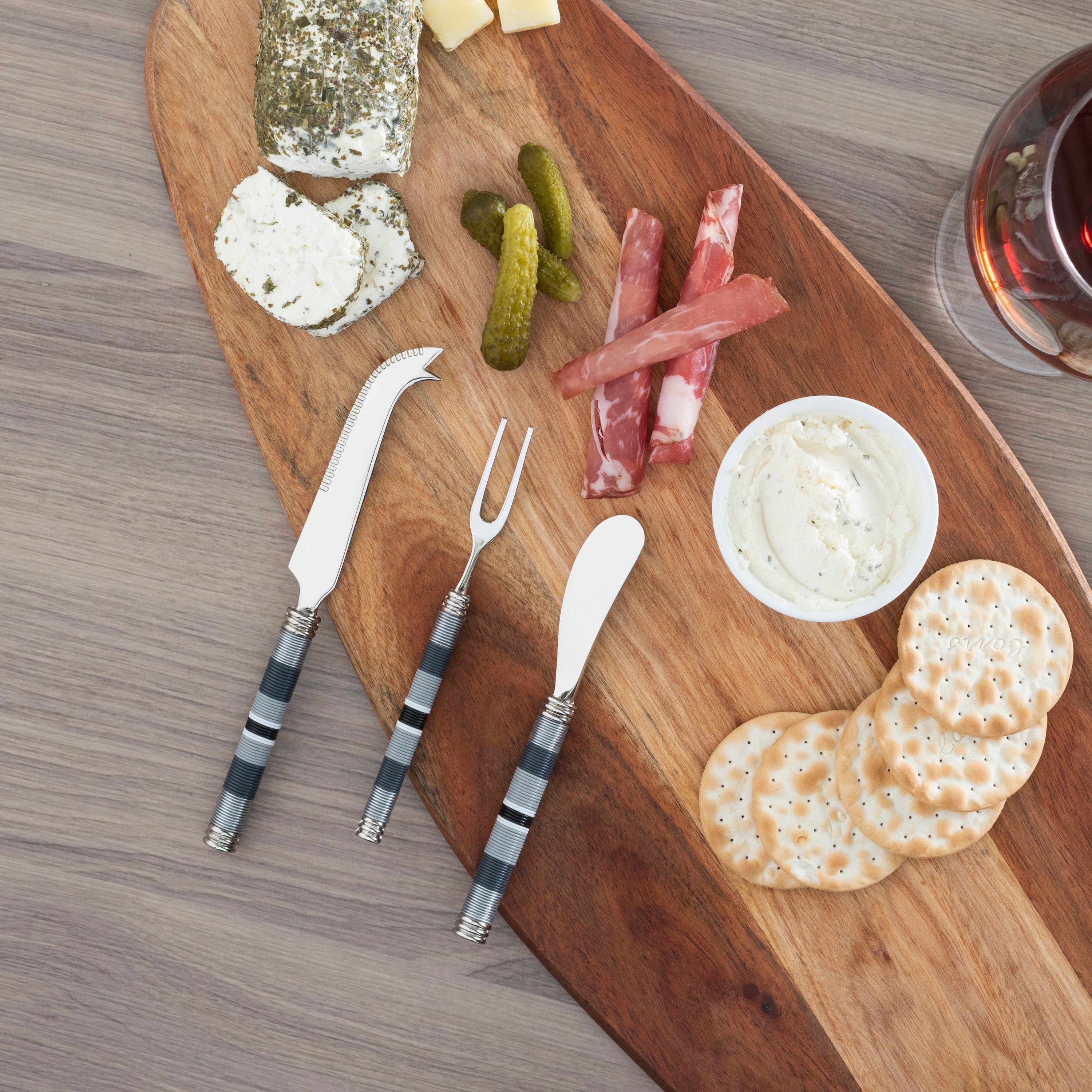  French Home Jubilee Cheese Knife, Spreader and Fork Set - Shades of Graphite - Default Title - Bonton