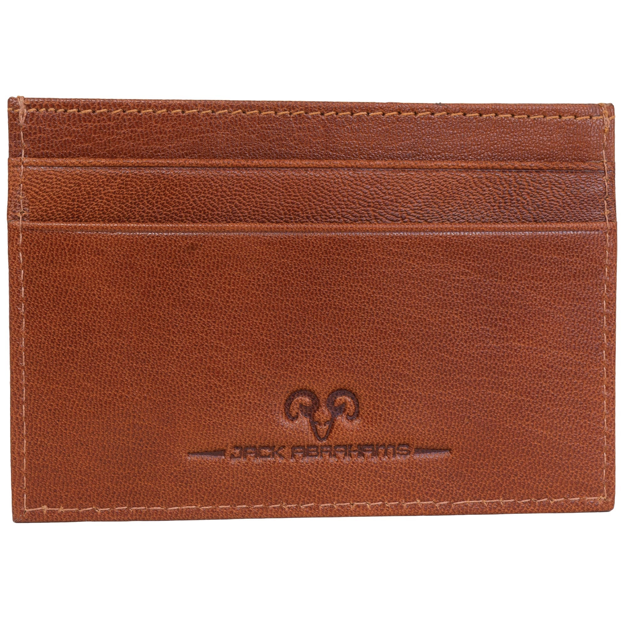  Jack Abrahams Leather Card Case Rifd Wallet with Removable Bottle Opener - Cognac - Bonton