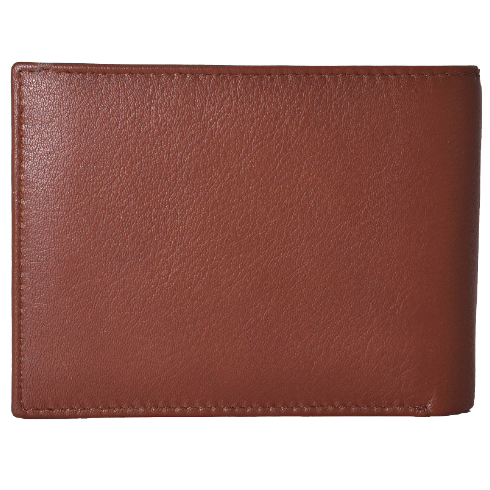  Jack Abrahams Leather Bi-fold Top Front Pocket Rifd Wallet - Black With Cognac Trim - Bonton