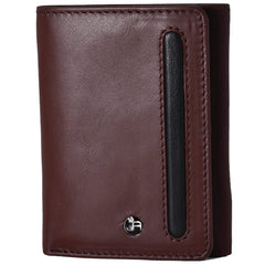 Leather Tri-fold RIFD Wallet with ID Window Pocket