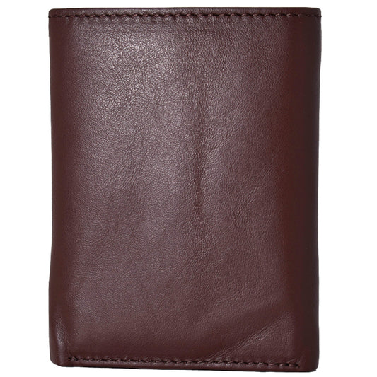 Leather Tri-fold RIFD Wallet with ID Window Pocket