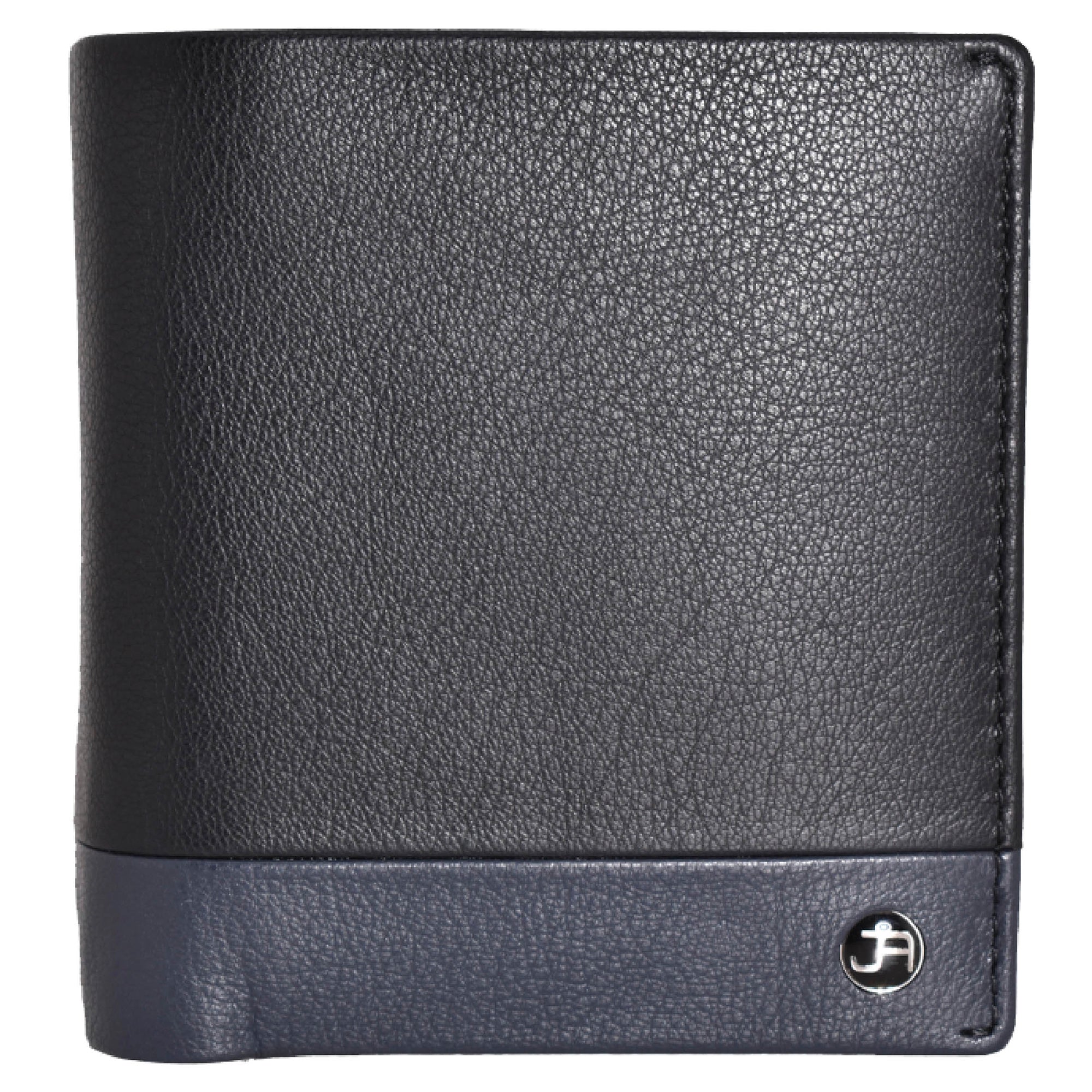  Jack Abrahams Leather Bi-fold Rifd Wallet with ID Window Pocket 2 - Cognac With Black Trim - Bonton