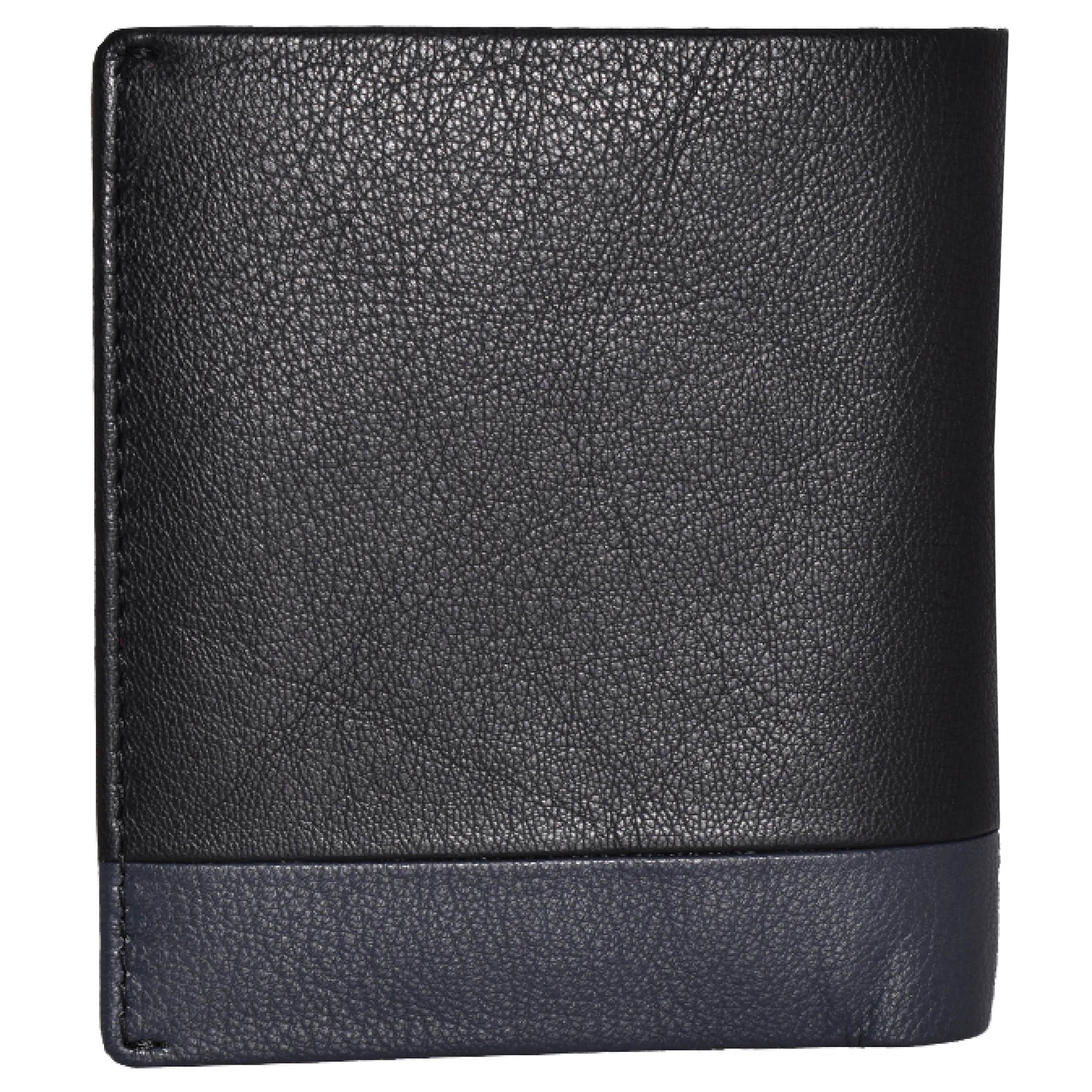  Jack Abrahams Leather Bi-fold Rifd Wallet with ID Window Pocket 2 - Cognac With Black Trim - Bonton