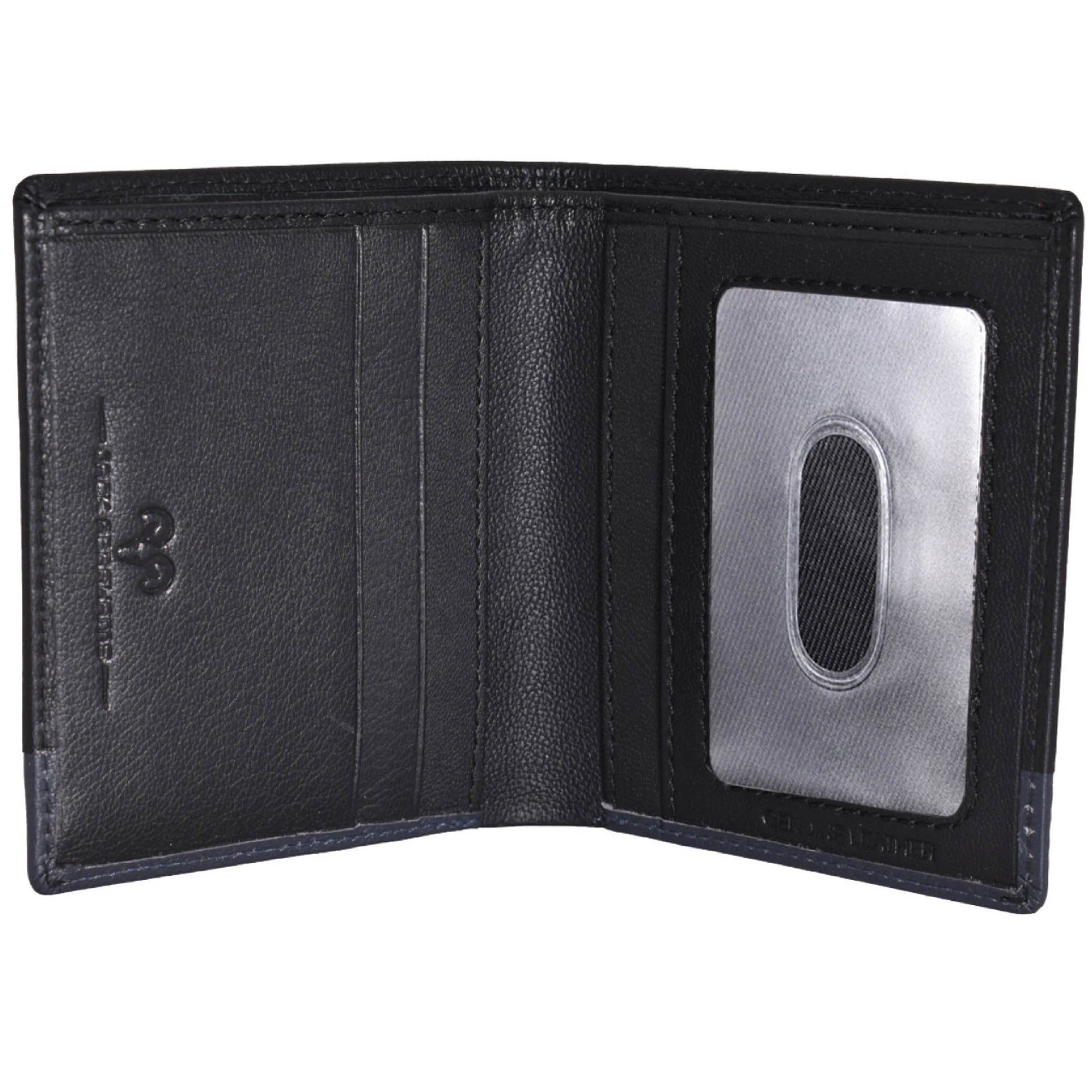  Jack Abrahams Leather Bi-fold Rifd Wallet with ID Window Pocket 2 - Cognac With Black Trim - Bonton