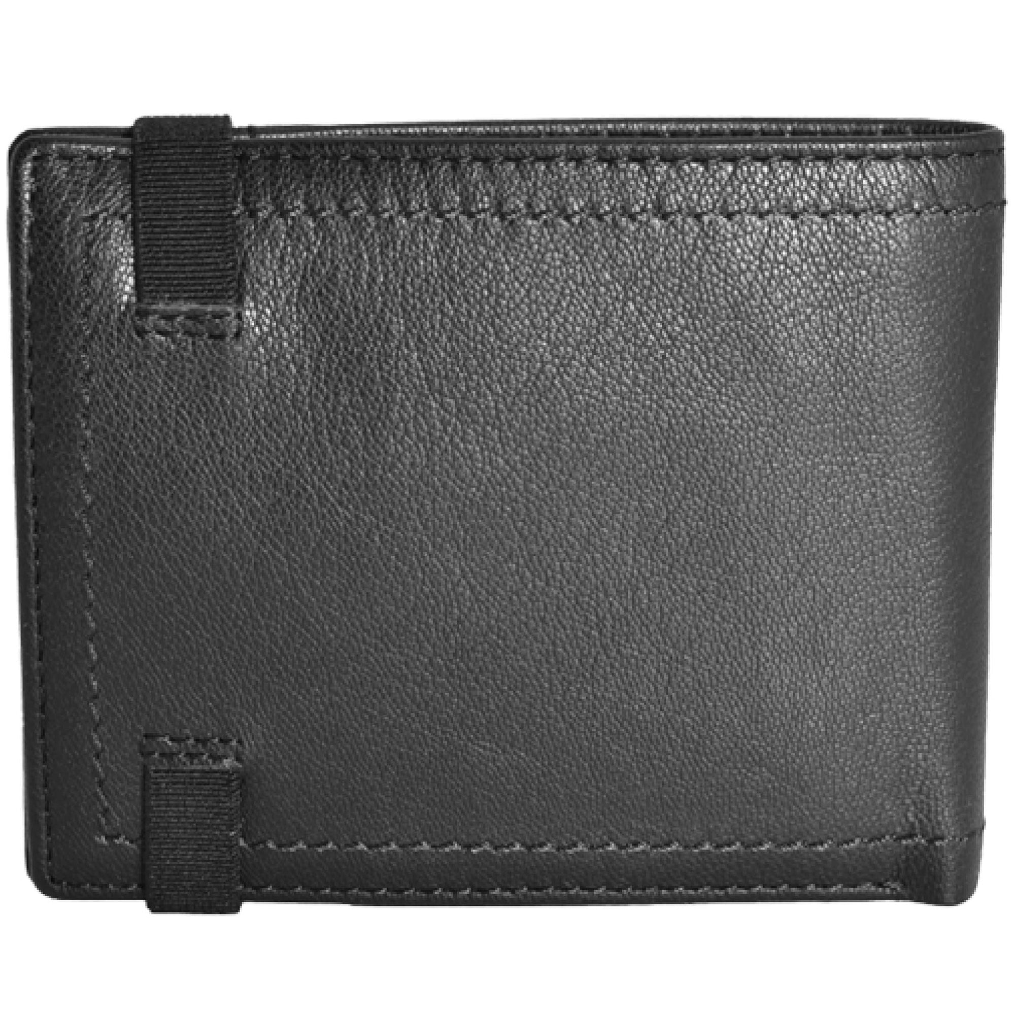  Jack Abrahams Leather Minimalist Bi-fold Rifd Wallet - Black - Bonton