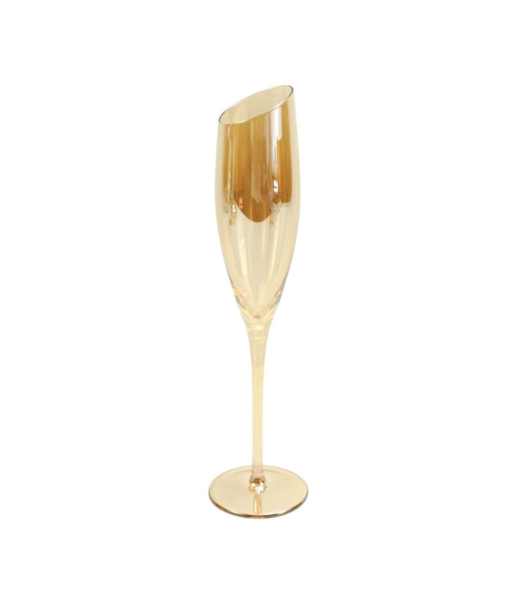 Jeanne Fitz Slant Collection Champagne Glasses, Set of 2 Gold