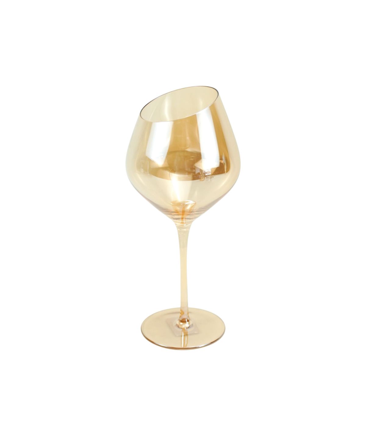  Widgeteer Jeanne Fitz Slant Collection Red Wine Glasses, Set of 2 - Gold - Bonton