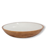 Jeanne Fitz Wood + White Collection Mango Wood Serving Bowl White