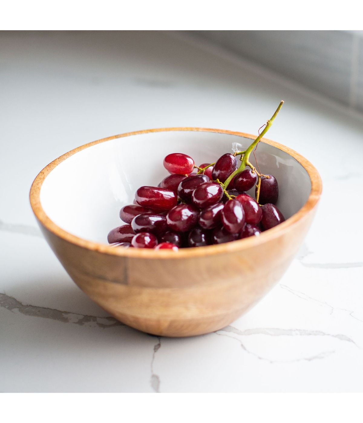  Widgeteer Jeanne Fitz Wood + White Collection Mango Wood Serving Bowl - Brown - Bonton