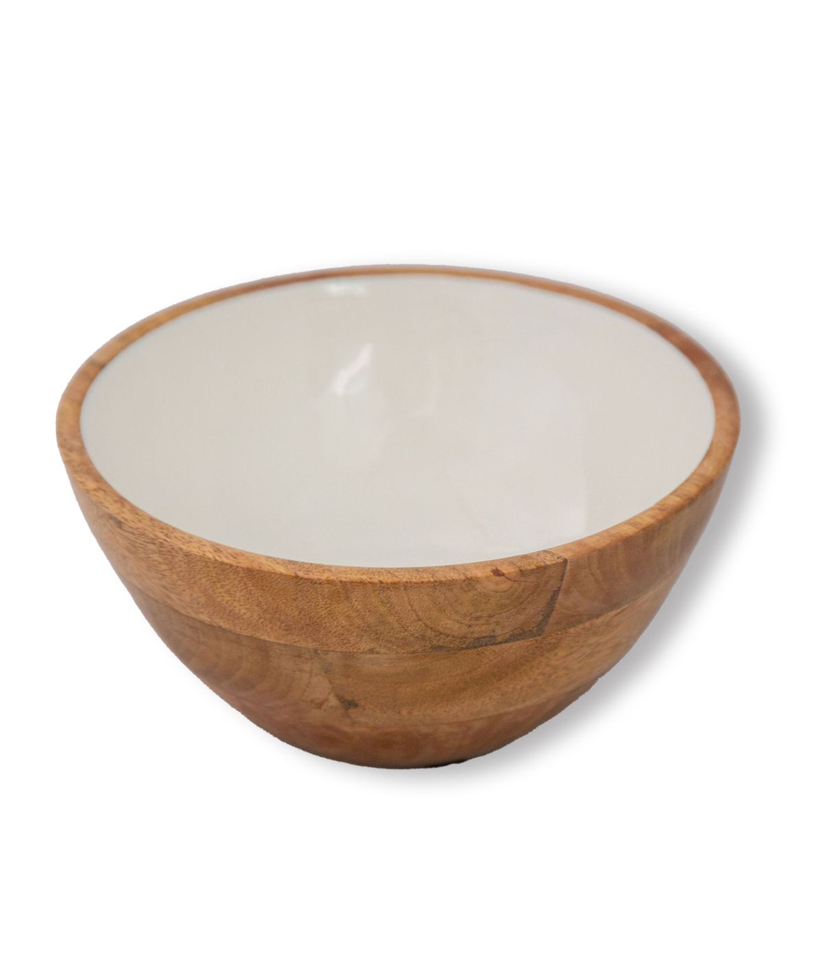  Widgeteer Jeanne Fitz Wood + White Collection Mango Wood Serving Bowl - Brown - Bonton