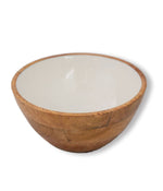 Jeanne Fitz Wood + White Collection Mango Wood Serving Bowl Brown