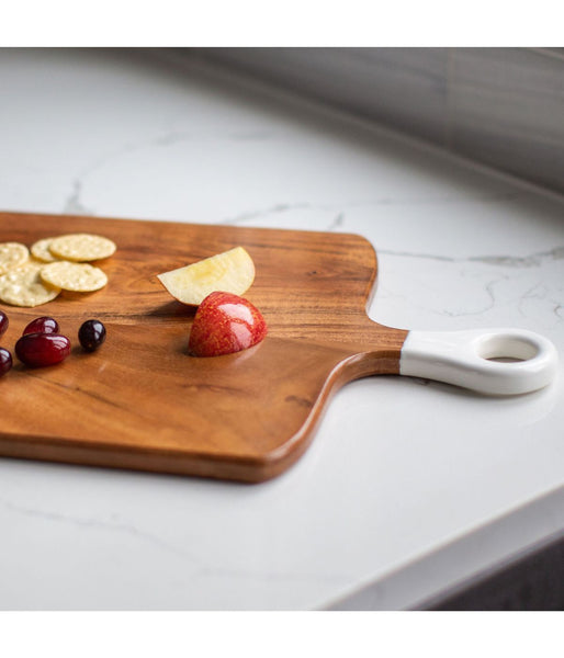 Jeanne Fitz Wood + White Collection Acacia Wood Rectangle Charcuterie Board - Brown