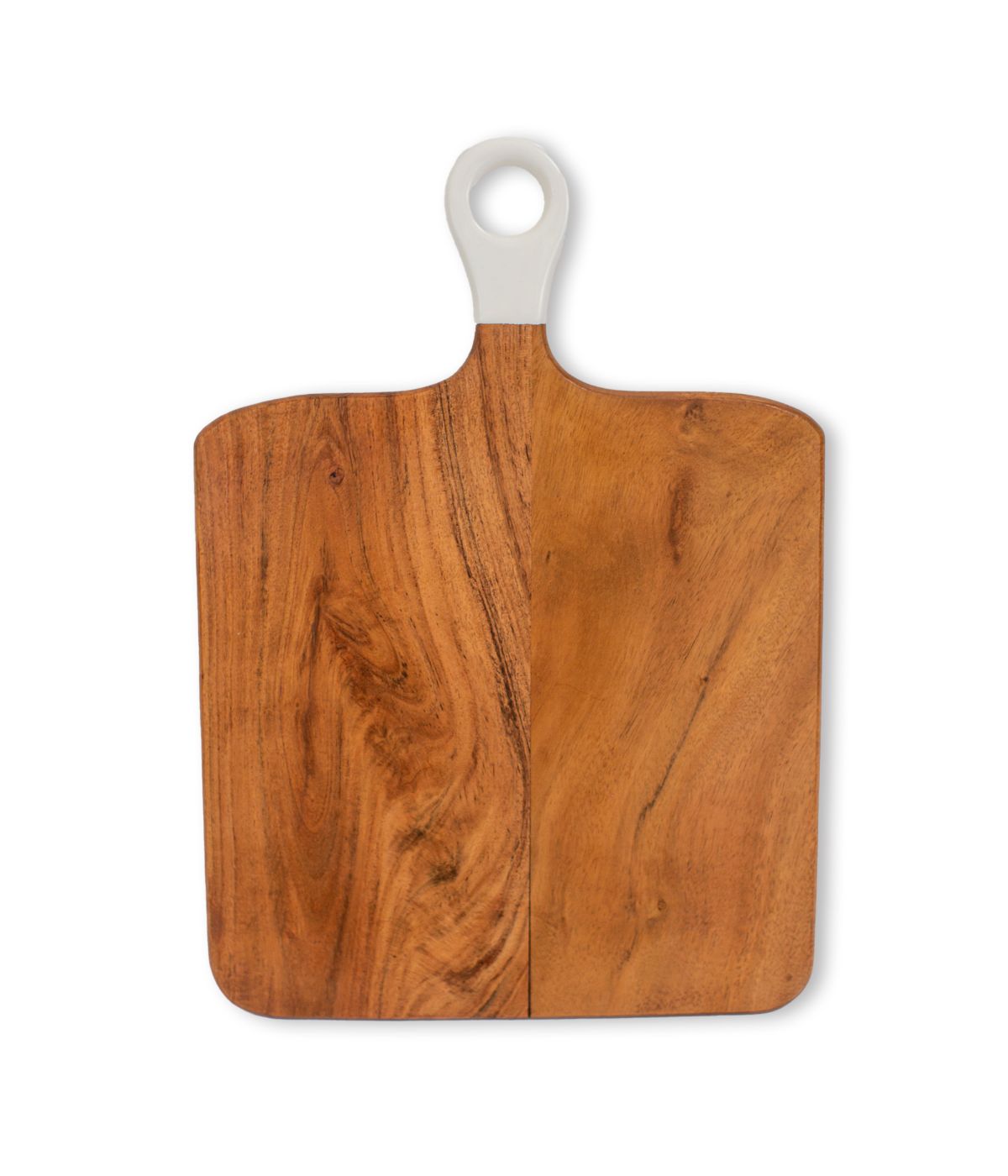  Widgeteer Jeanne Fitz Wood + White Collection Acacia Wood Square Charcuterie Board - Brown - Bonton